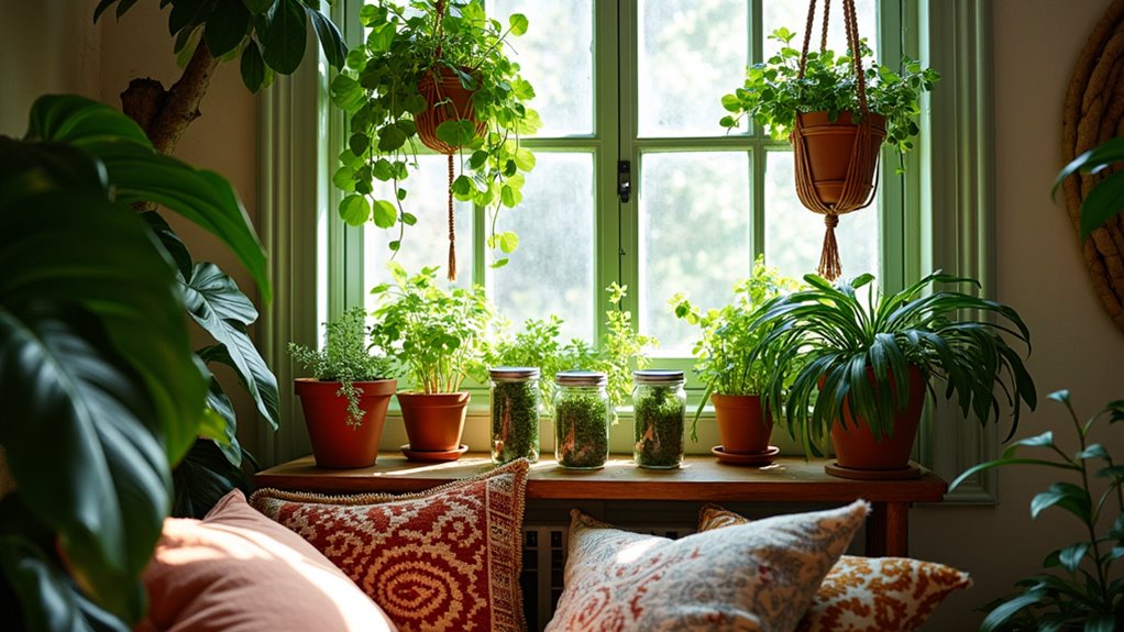 indoor jungle herb gardening