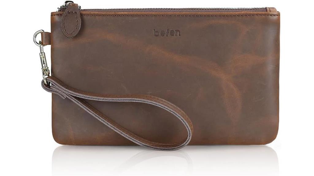 italian leather wristlet