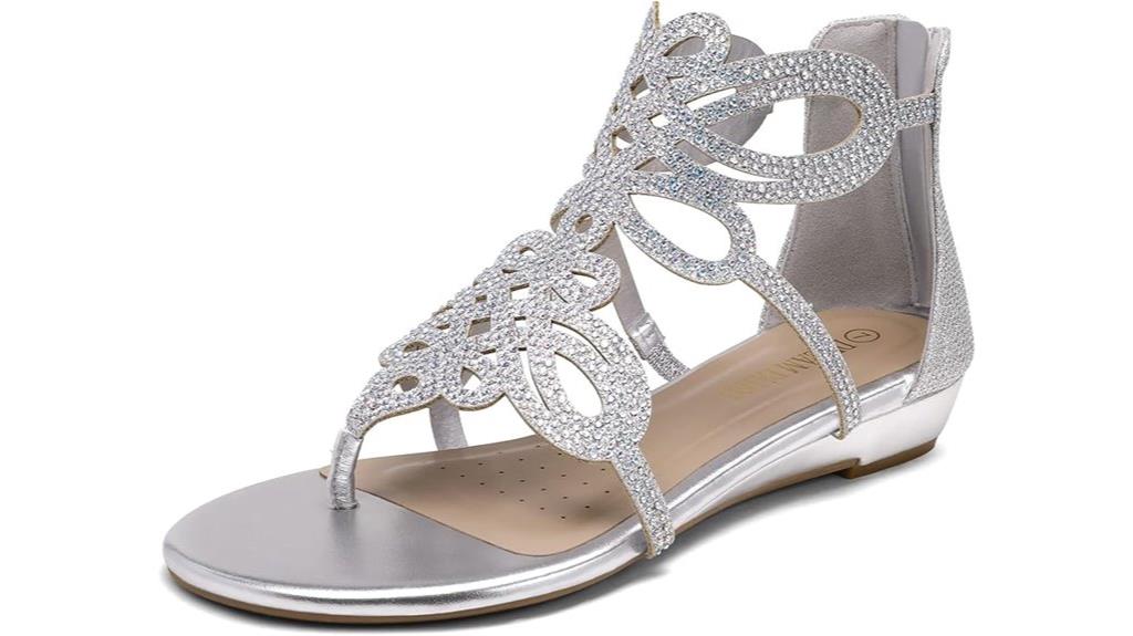 jewel rhinestone ankle sandals