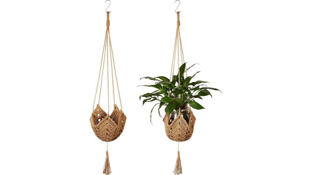 jute crochet plant hangers