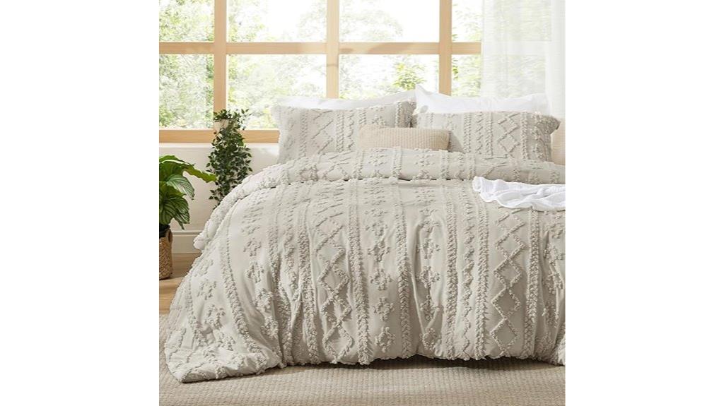 king sized tufted boho comforter