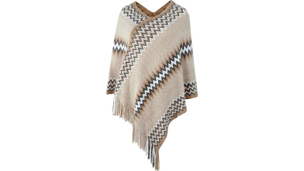 knitted zig zag poncho