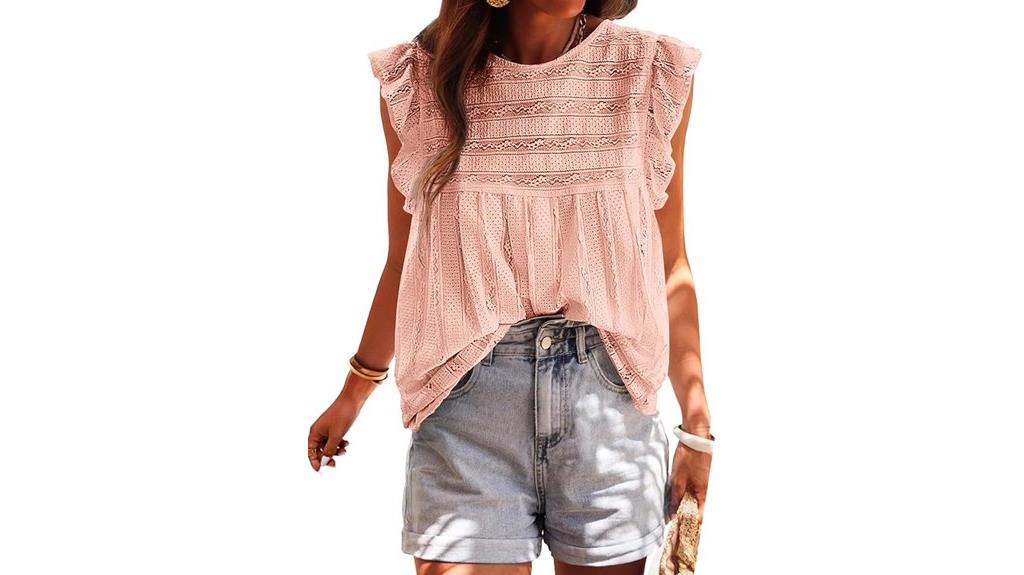 lace ruffle sleeveless tank