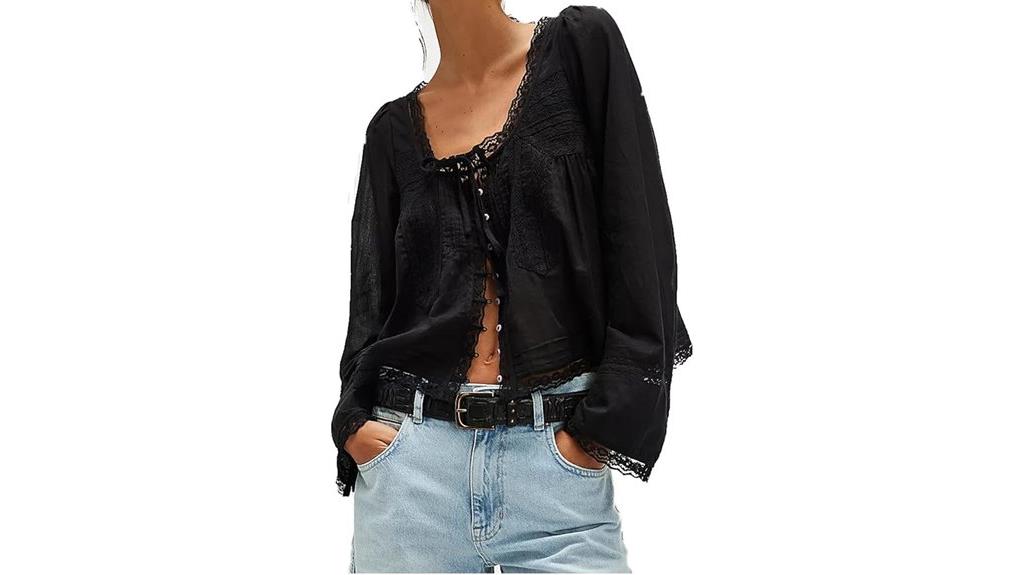 lace tie front cardigan
