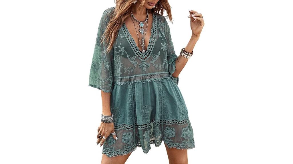 lace v neck beach dress