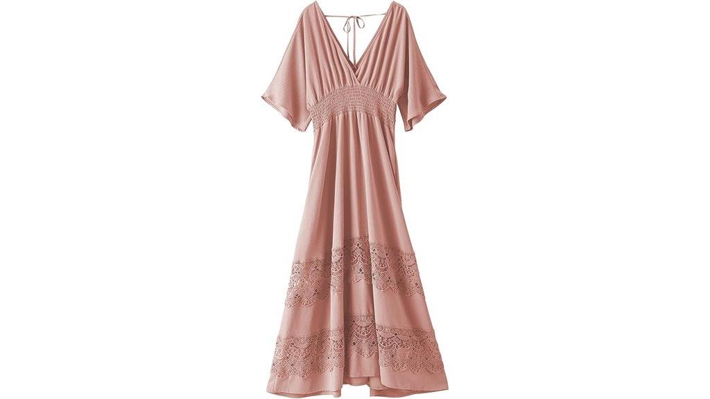 lace v neck maxi