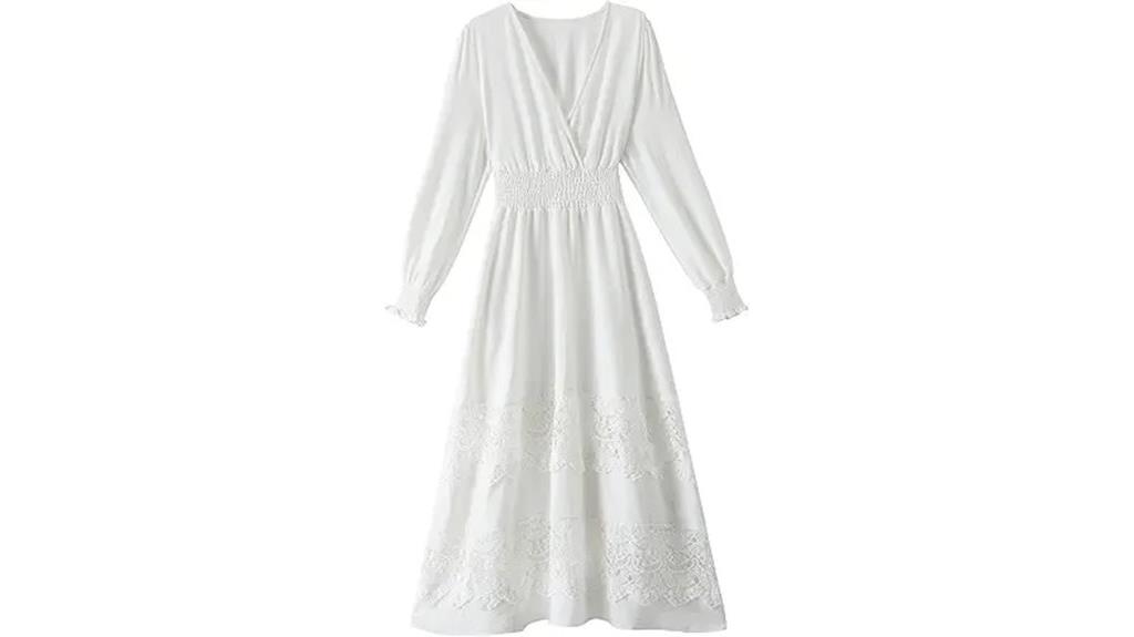 lace v neck maxi