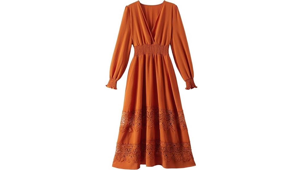 lace v neck maxi