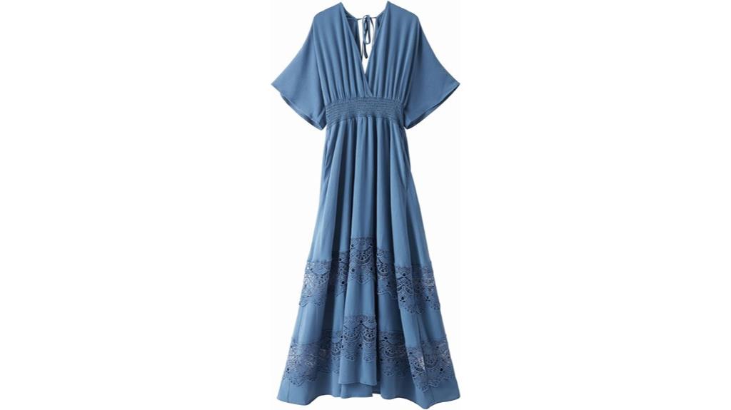 lace v neck maxi