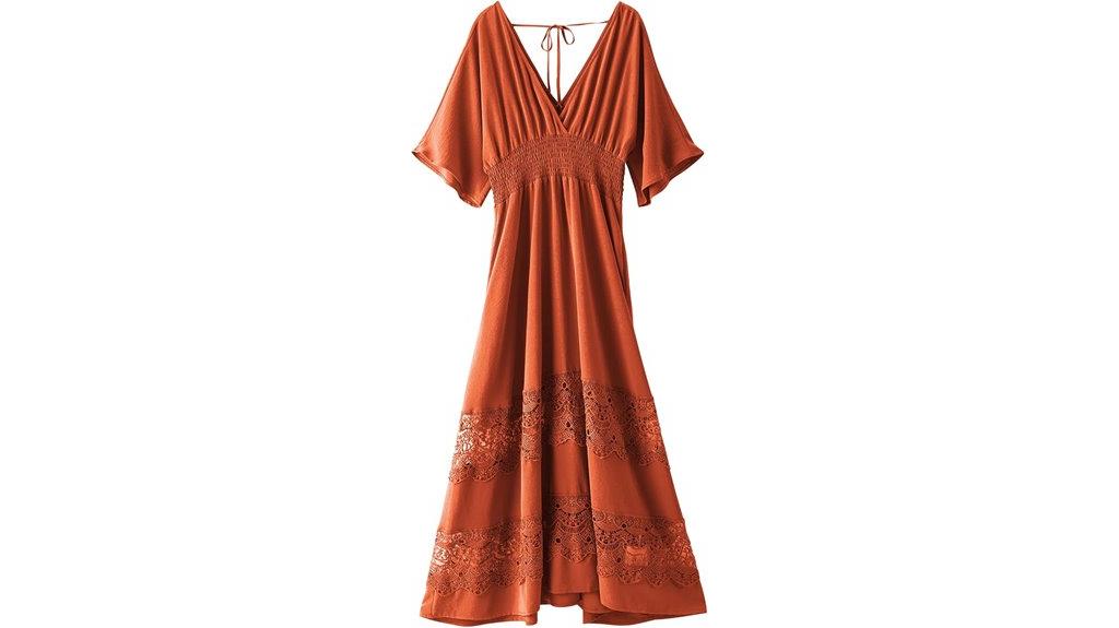 lace v neck maxi