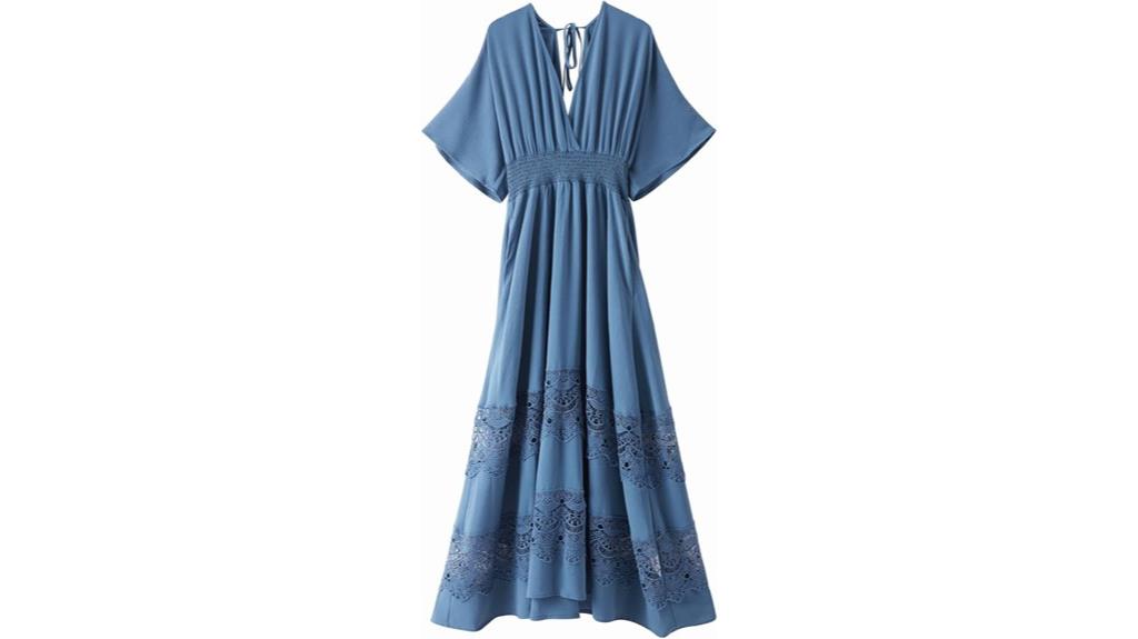 lace v neck maxi