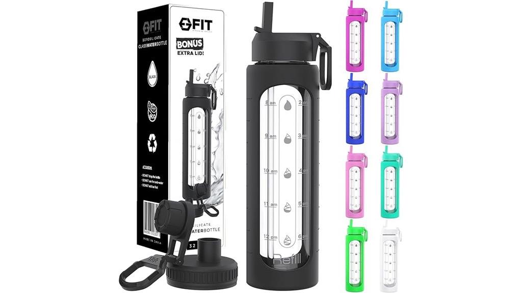 large glass water bottle