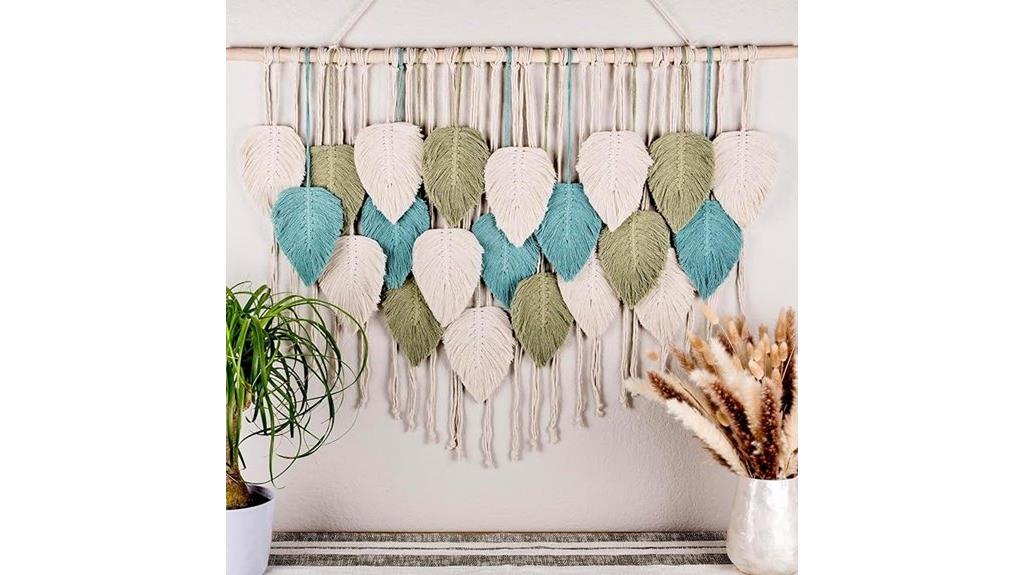 large leaf macrame decor