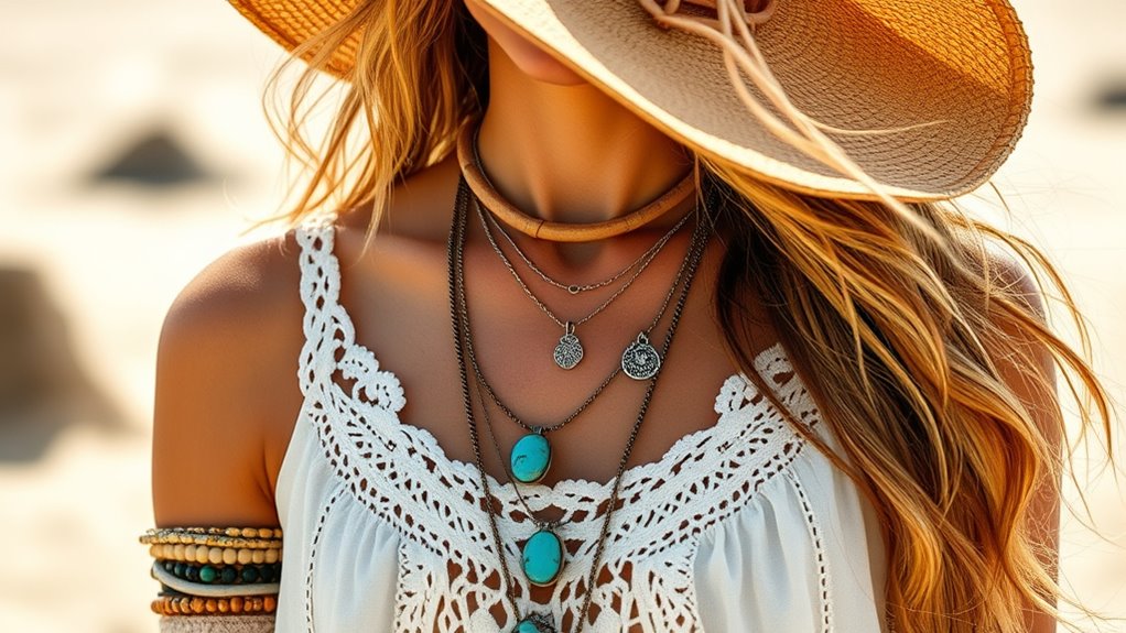 layered boho jewelry style