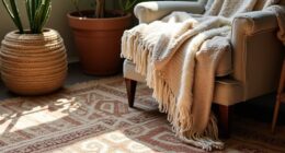 layered boho textile decor