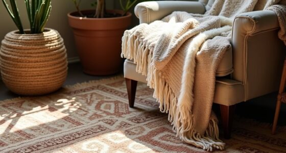 layered boho textile decor