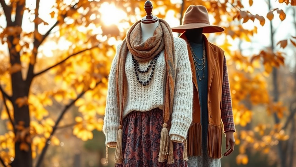 layered boho winter fashion