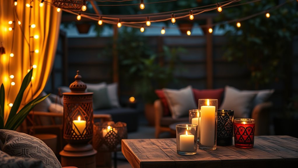 layered cozy candle lighting