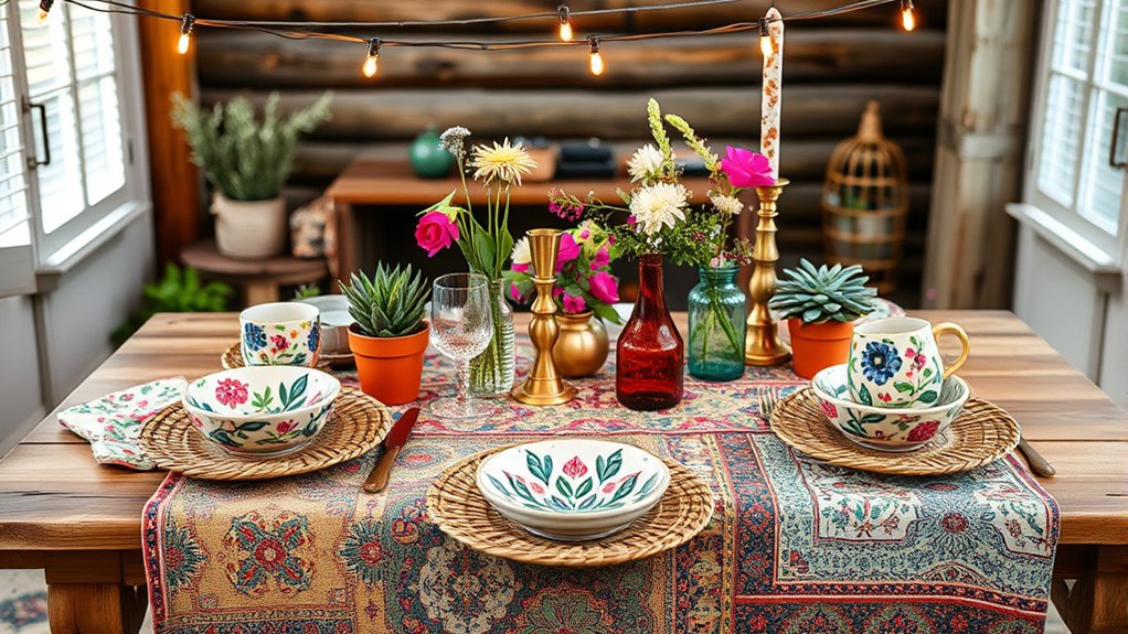 layered eclectic boho styling