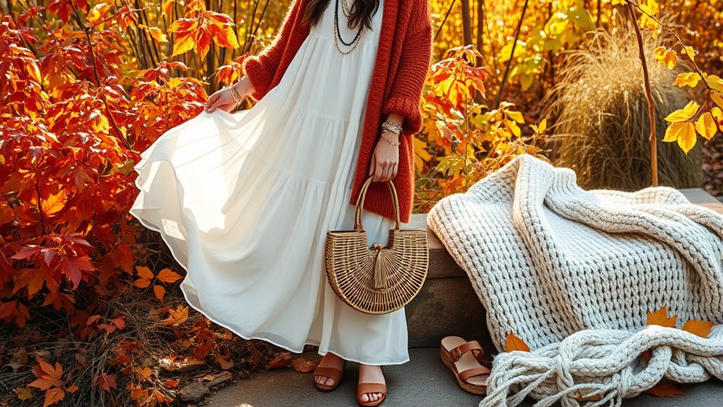 layered fall boho style