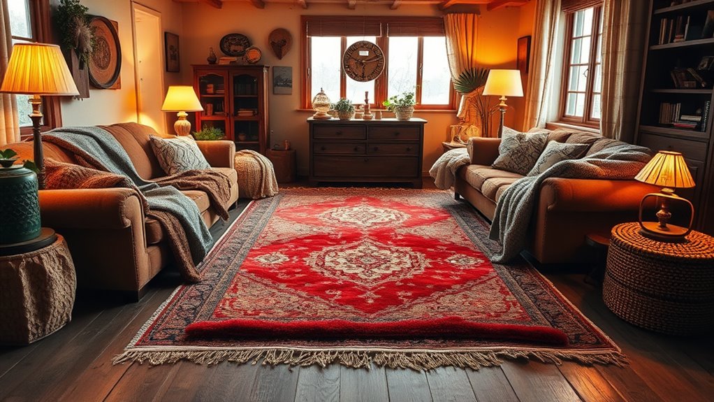 layered rugs add warmth