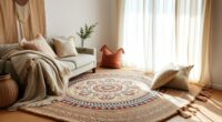 layered rugs and textiles