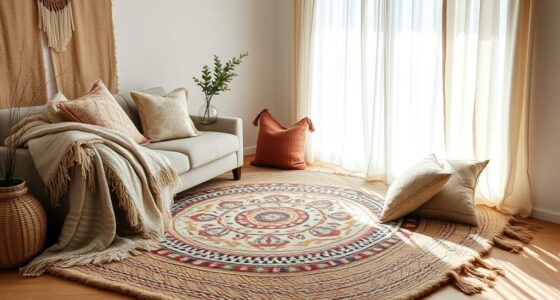 layered rugs and textiles