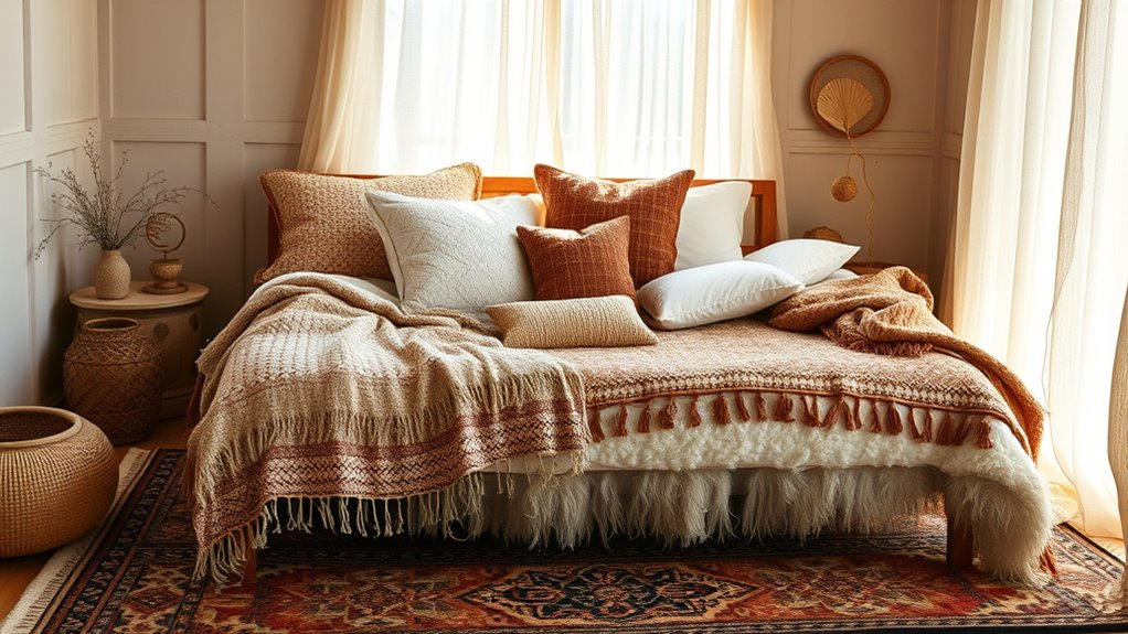 layered rugs create textured zones