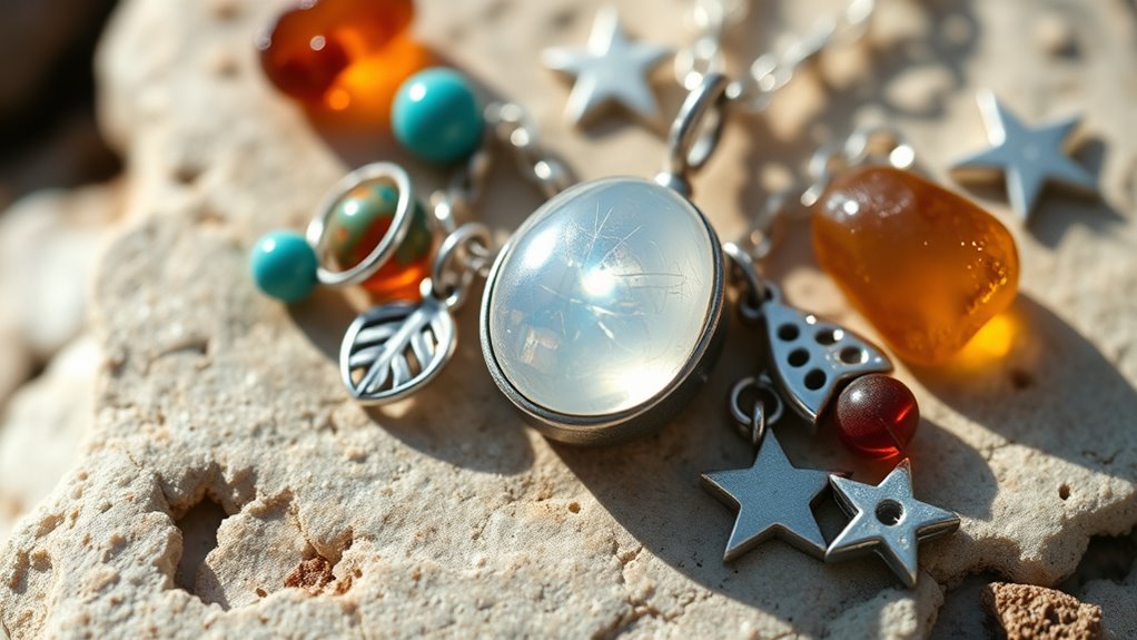 layered symbolic crystal jewelry
