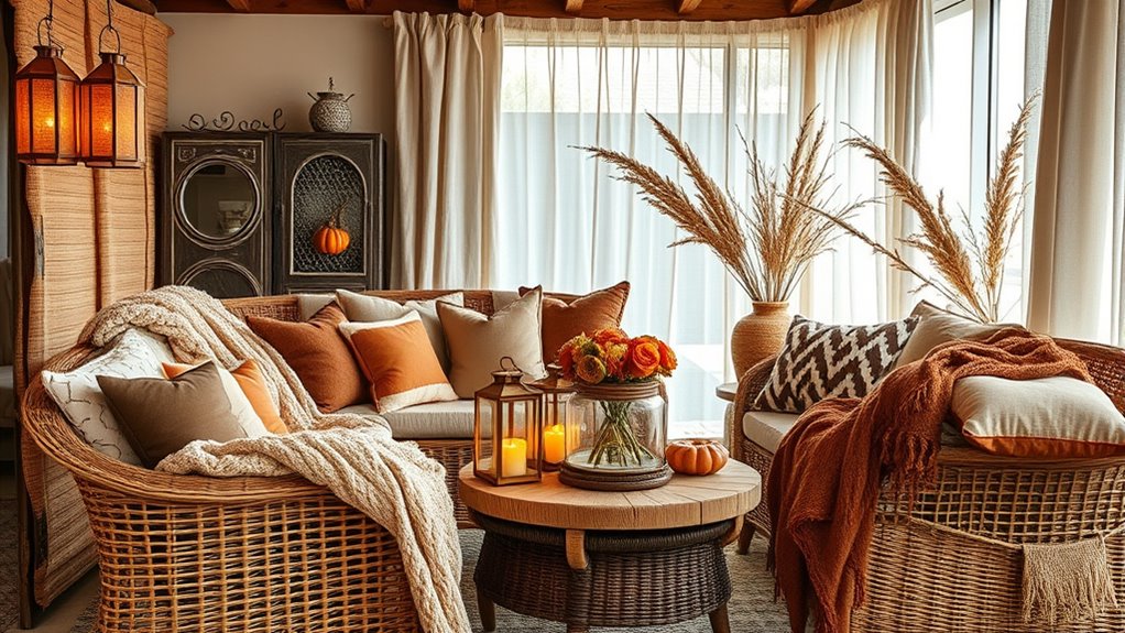 layered textiles and cozy accents
