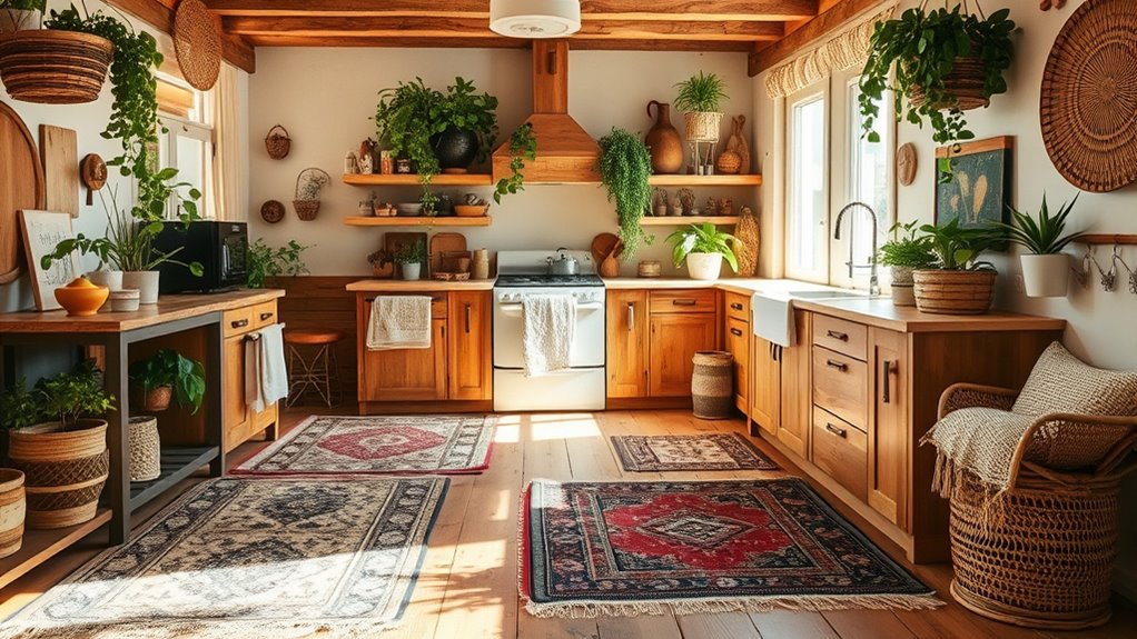 layered textiles and greenery