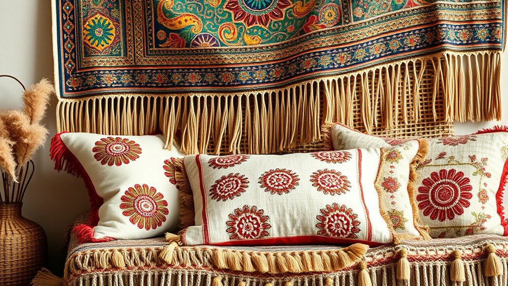 layered textural boho decor