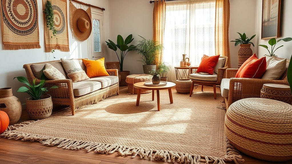 layered textured rug decor