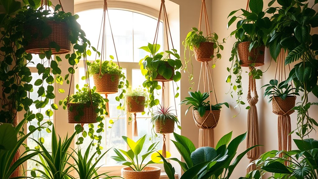 layered trailing climbing greenery