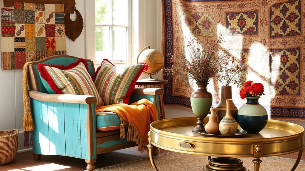 layered vintage textured decor