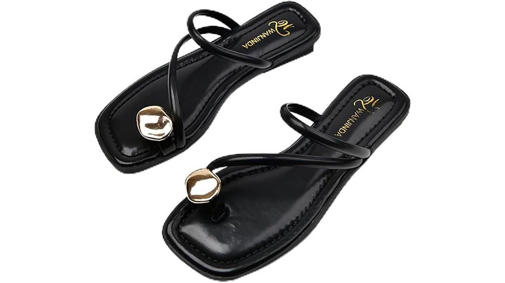 leather flat toe sandals
