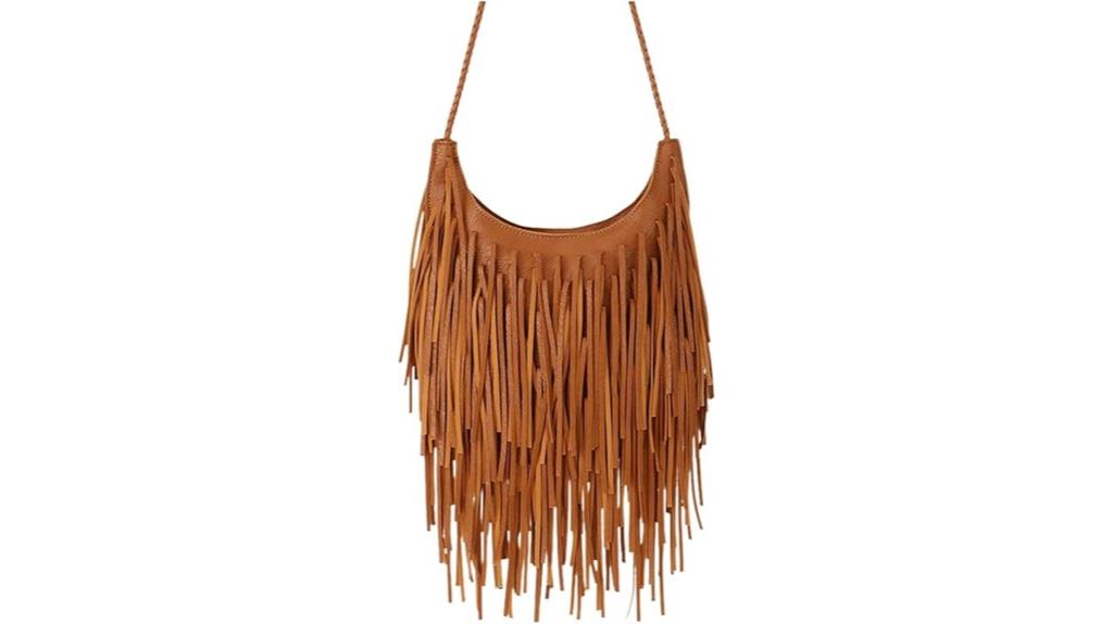 leather fringe women s bag