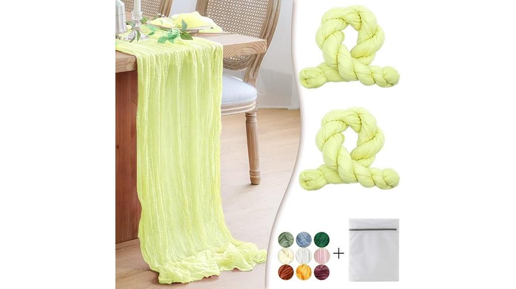 light yellow cheesecloth runner