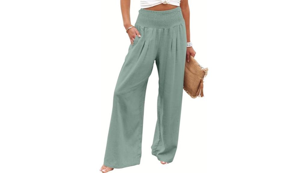 linen boho wide pants