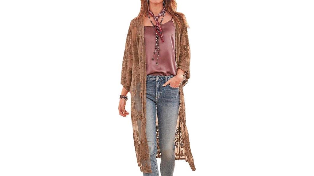 long lace kimono cover up