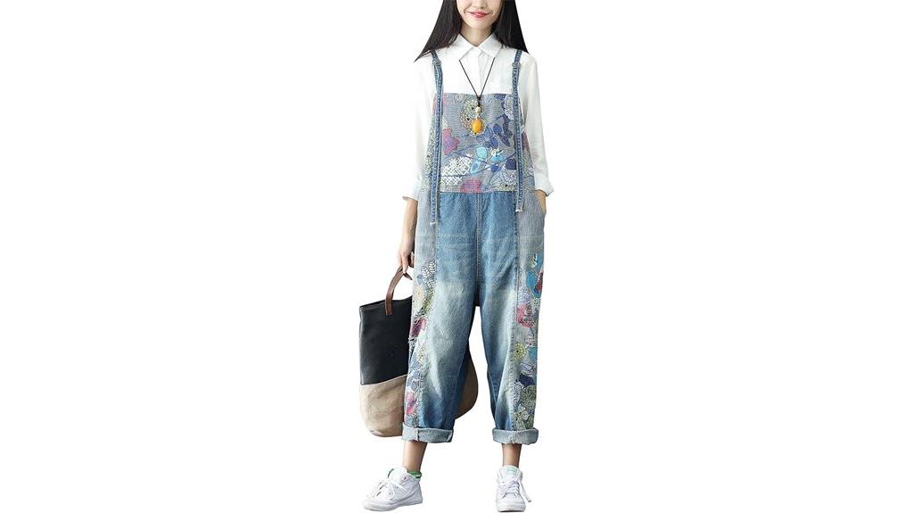 loose denim wide leg jumpsuit
