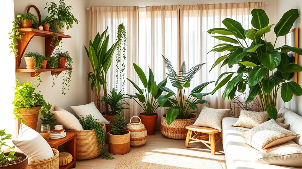 lush greenery and natural textures