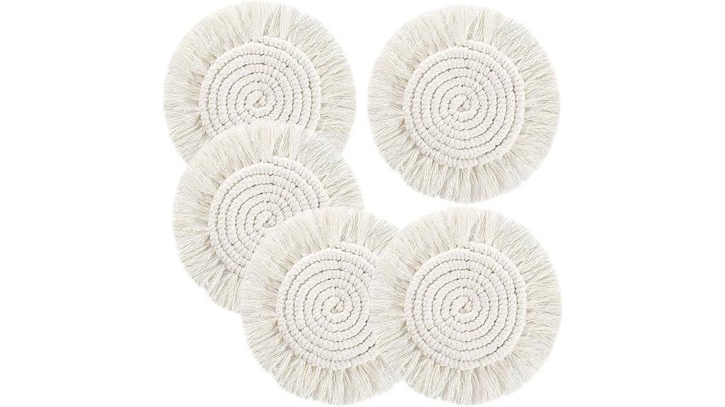 macrame cotton coaster set