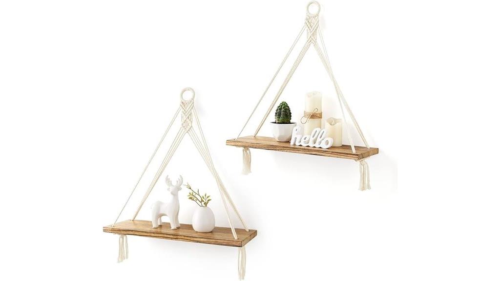 macrame wall shelves