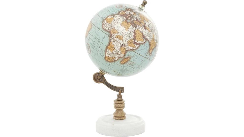 marble globe with teal