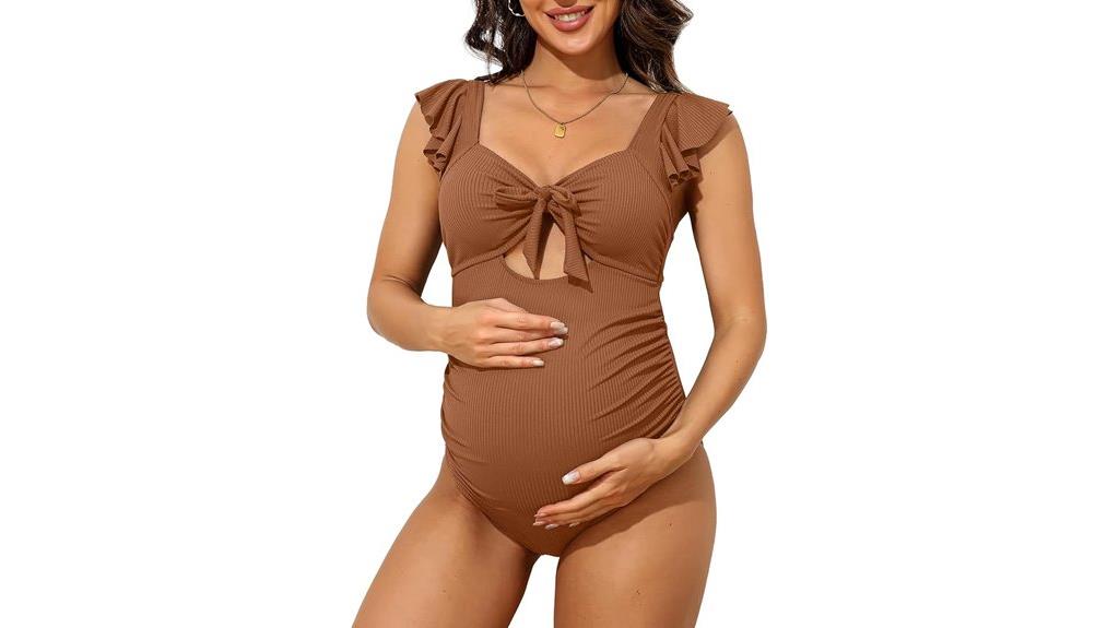 maternity swimsuit with ruffle