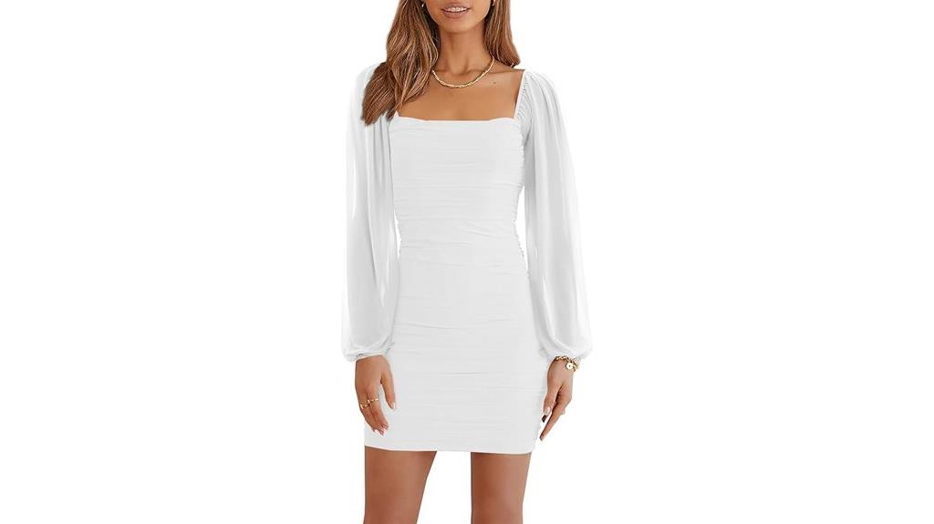 mesh long sleeve dress