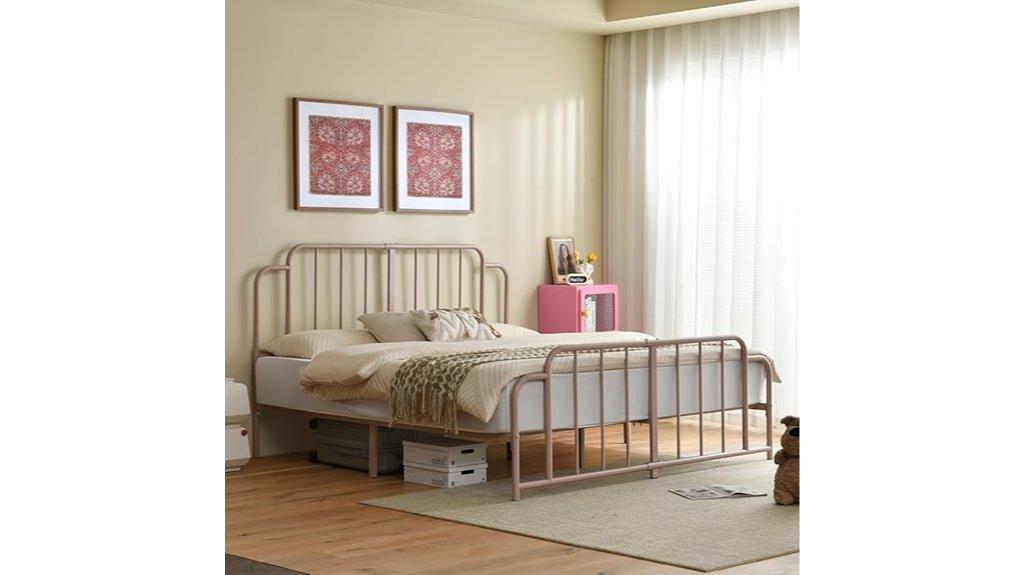metal bed with headboard