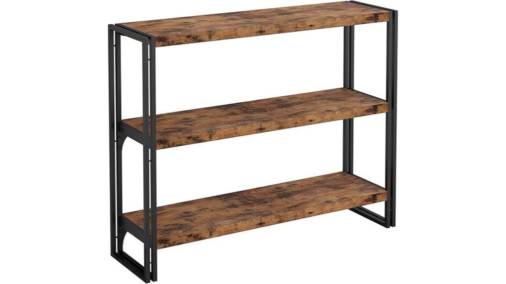 metal frame 3 shelf bookcase