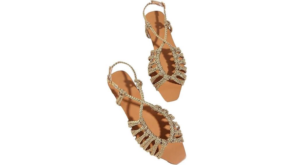 metallic braided slingback sandals